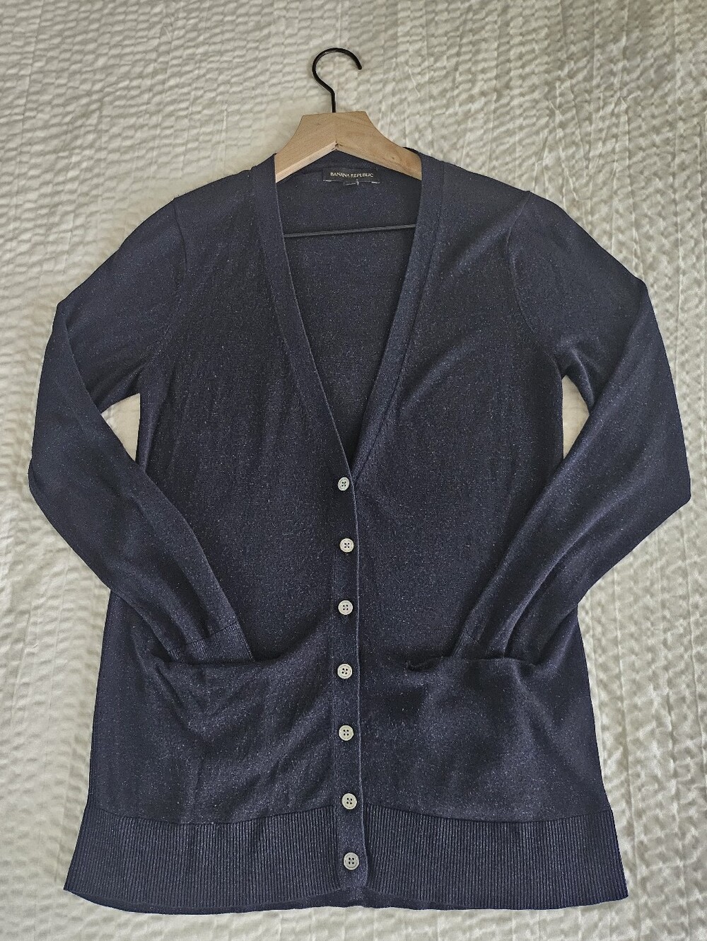 Banana Republic Navy Sparkle Cardigan School Girl Uniform Academia Library Fall